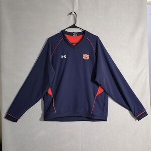 Under Armour Mens Auburn Tigers V Neck Long Sleeve Pullover Windbreaker Size M